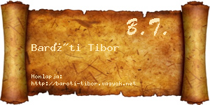 Baróti Tibor névjegykártya